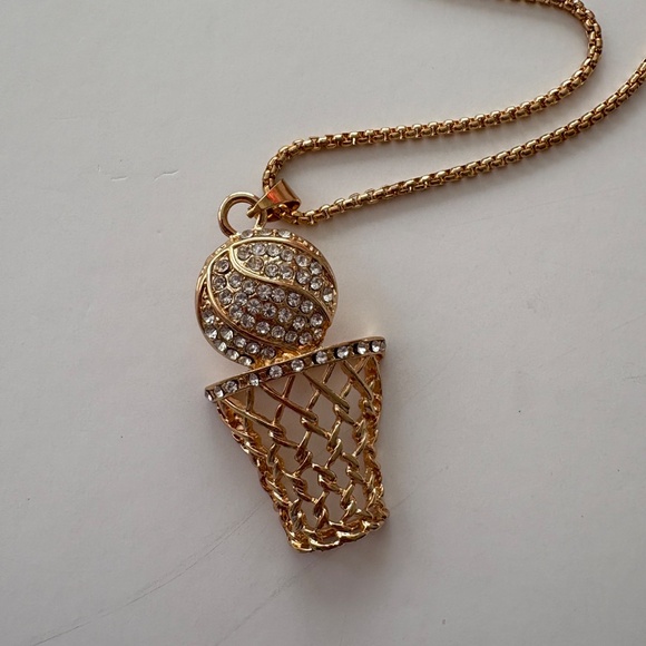 Noir NYC iced out hoop gold plated necklace - Picture 2 of 6